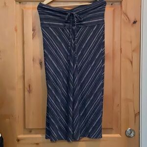 Alpine Design Navy and lilac Striped Midi Skirt